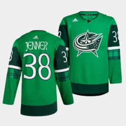 Columbus Blue Jackets Boone Jenner St. Patricks Day Green Jersey