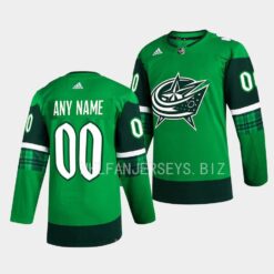 Columbus Blue Jackets Custom 2023 St. Patricks Day Green Jersey