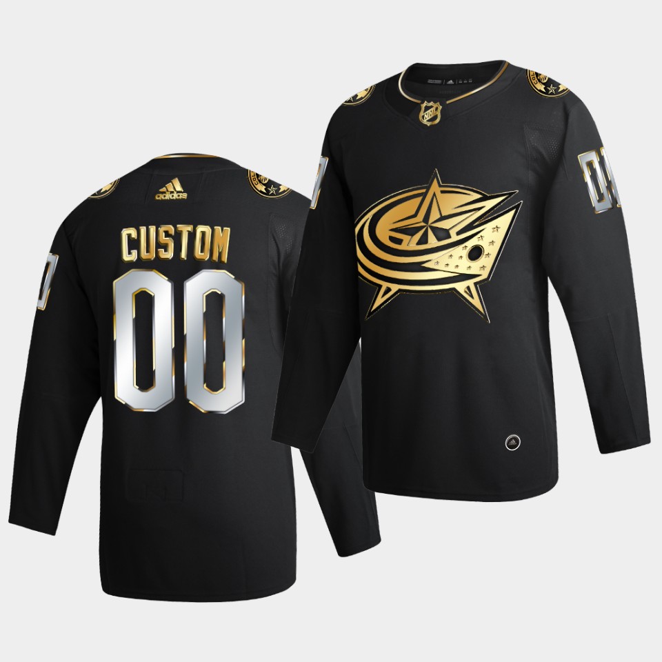 Columbus Blue Jackets Custom Golden Edition Limited Black Jersey Columbus Blue Jackets Custom Golden Edition Limited Black Jersey