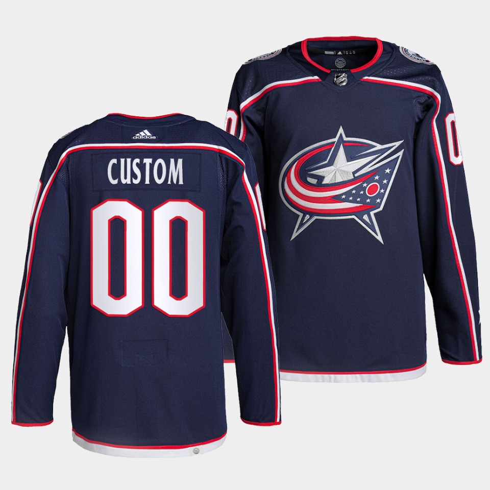 Columbus Blue Jackets Custom Home Navy Jersey Columbus Blue Jackets Custom Home Navy Jersey