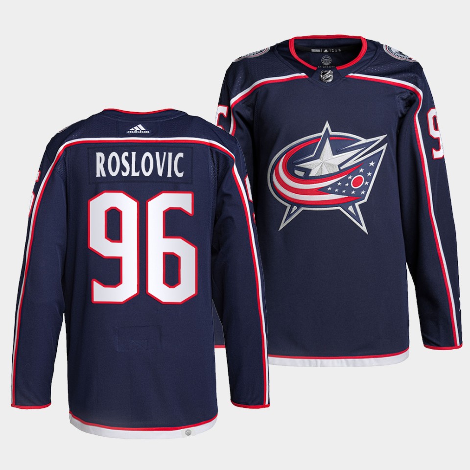 Columbus Blue Jackets Jack Roslovic Home Navy Jersey Columbus Blue Jackets Jack Roslovic Home Navy Jersey