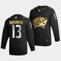Columbus Blue Jackets Johnny Gaudreau Golden Edition Black Jersey