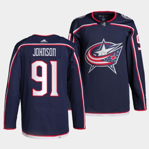 Columbus Blue Jackets Kent Johnson Home Navy Jersey