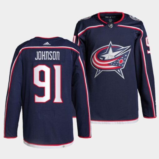 Columbus Blue Jackets Kent Johnson Home Navy Jersey