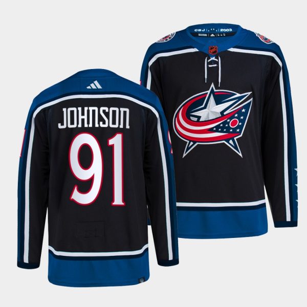 Columbus Blue Jackets Kent Johnson Reverse Navy Jersey Columbus Blue Jackets Kent Johnson Reverse Navy Jersey
