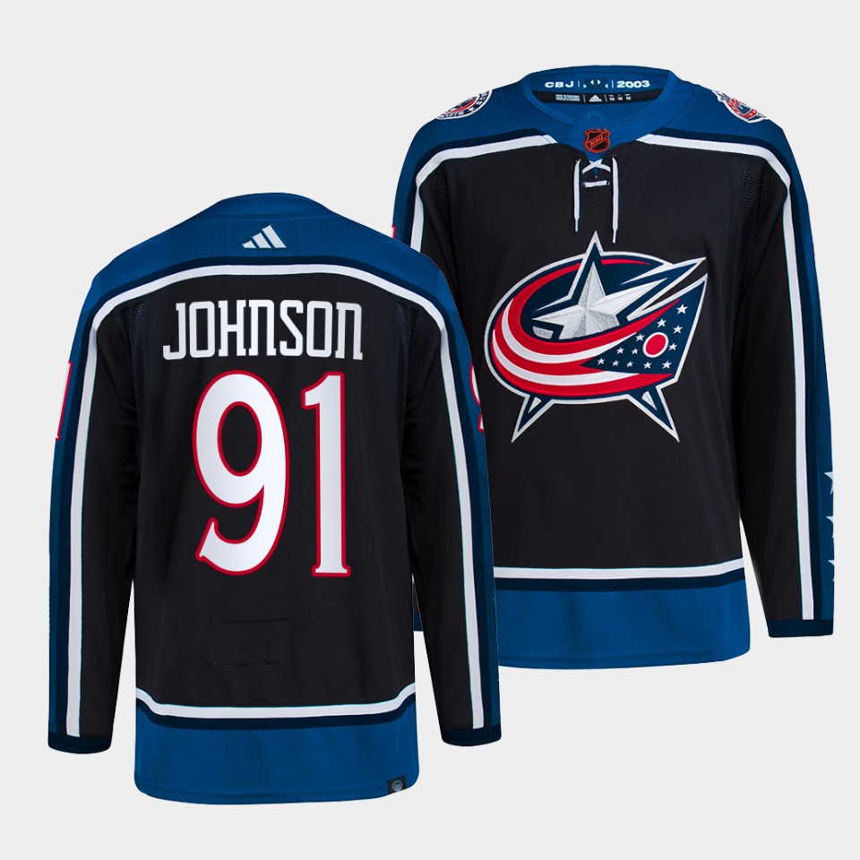 Columbus Blue Jackets Kent Johnson Reverse Navy Jersey Columbus Blue Jackets Kent Johnson Reverse Navy Jersey