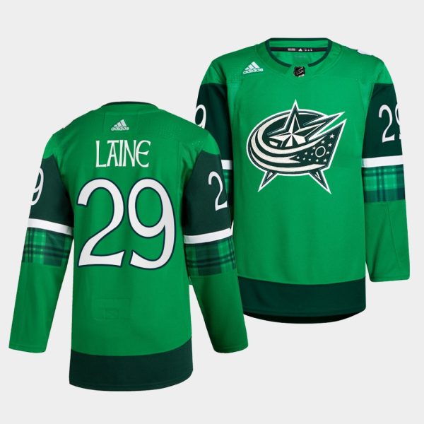 Columbus Blue Jackets Patrik Laine St. Patricks Day Green Jersey Columbus Blue Jackets Patrik Laine St. Patricks Day Green Jersey