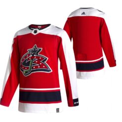 Columbus Blue Jackets Team 2021 Reverse Retro Red Jersey