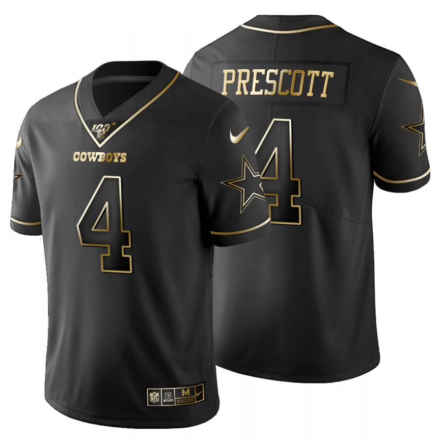 Dallas Cowboys Dak Prescott Black Golden Limited Jersey Dallas Cowboys Dak Prescott Black Golden Limited Jersey