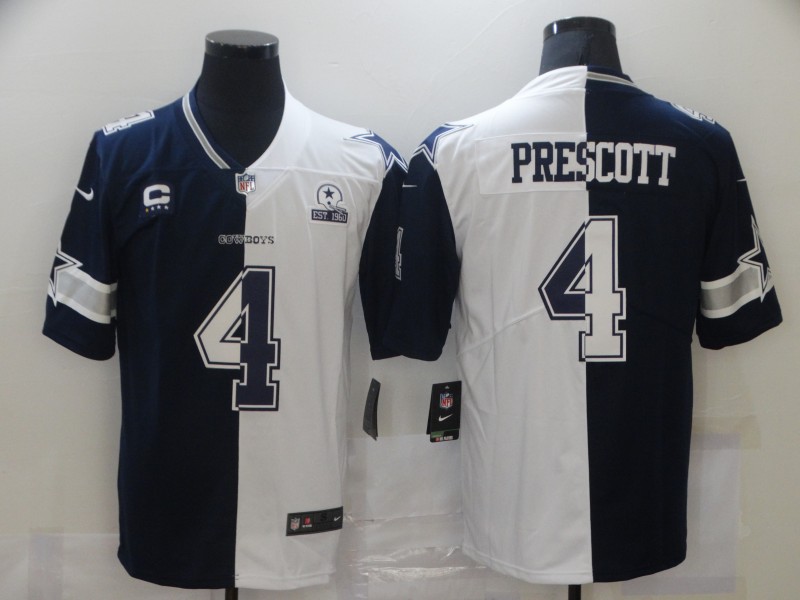 Dallas Cowboys Dak Prescott Split Navy White Limited Jersey Dallas Cowboys Dak Prescott Split Navy White Limited Jersey