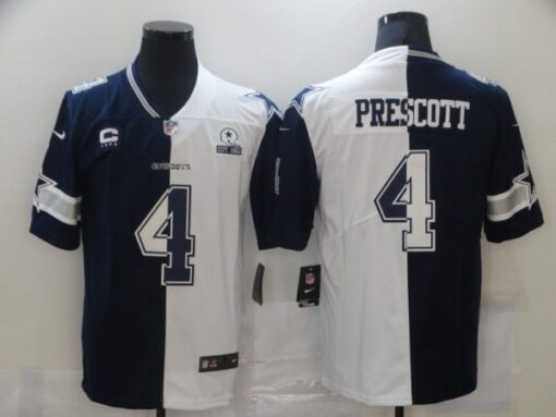 Dallas Cowboys Dak Prescott Split Navy White Limited Jersey