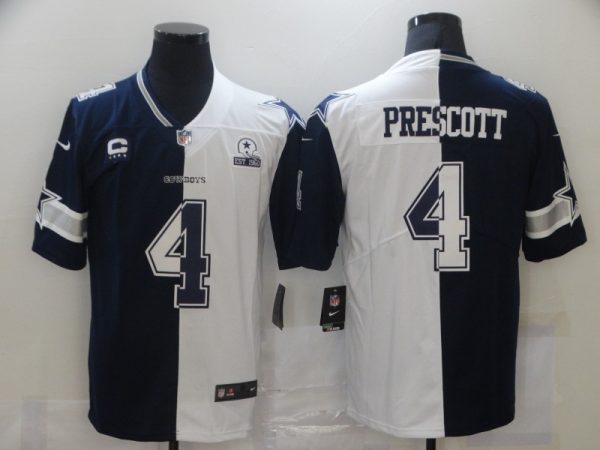 Dallas Cowboys Dak Prescott Split Navy White Limited Jersey Dallas Cowboys Dak Prescott Split Navy White Limited Jersey
