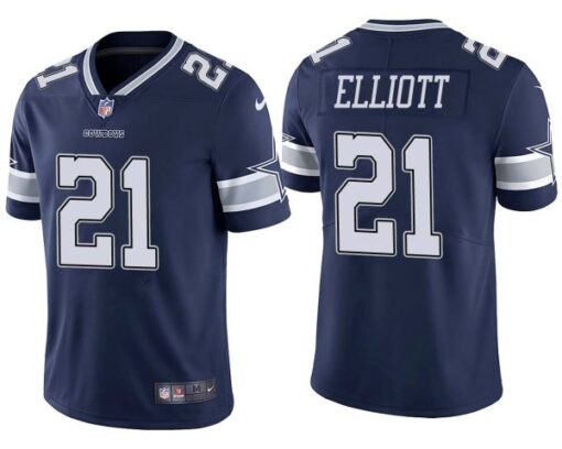 Dallas Cowboys Ezekiel Elliott Navy Limited Jersey