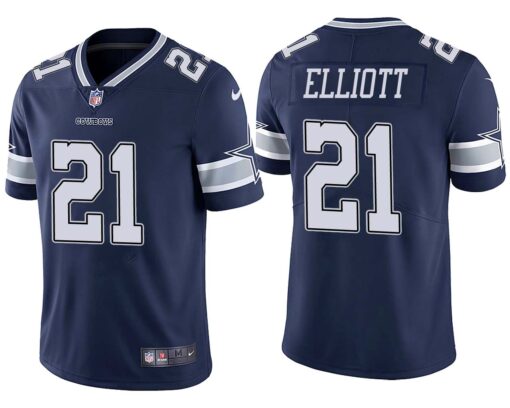 Dallas Cowboys Ezekiel Elliott Navy Limited Jersey