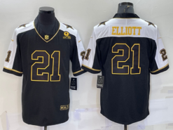 Dallas Cowboys Ezekiel Elliott Thanksgiving Black Gold Limited Jersey