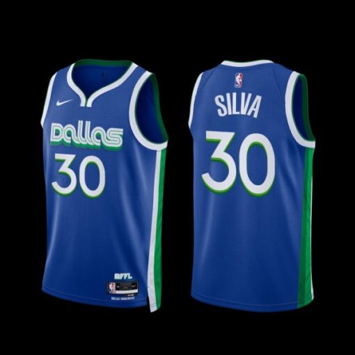 Dallas Mavericks Chris Silva 2022-23 City Edition Jersey Blue
