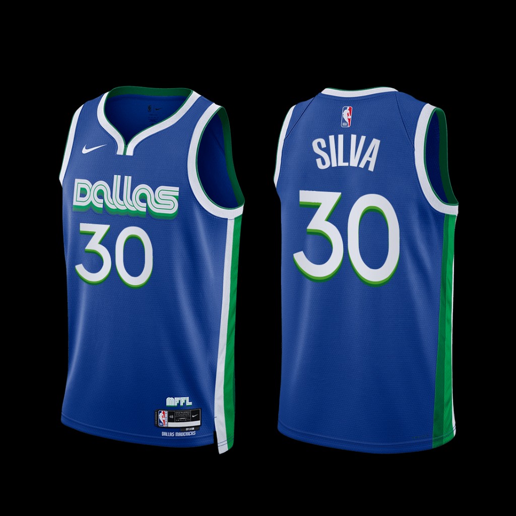 Dallas Mavericks Chris Silva 2022-23 City Edition Jersey Blue Dallas Mavericks Chris Silva 2022-23 City Edition Jersey Blue