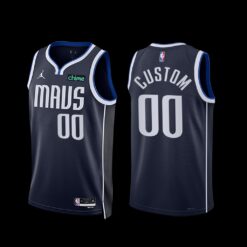 Dallas Mavericks Custom 2022-23 Statement Edition Jersey Navy