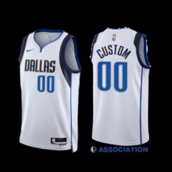 Dallas Mavericks Custom 2022-23 White Association Edition Jersey