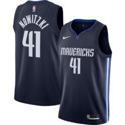 Dallas Mavericks Dirk Nowitzki 2020 Navy Statement Jersey