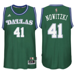 Dallas Mavericks Dirk Nowitzki Green Throwback Jersey