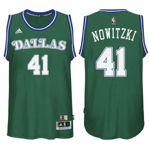 Dallas Mavericks Dirk Nowitzki Green Throwback Jersey