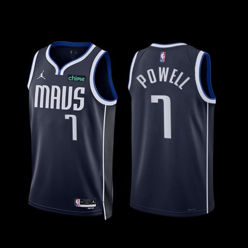 Dallas Mavericks Dwight Powell 2022-23 Statement Edition Jersey Navy