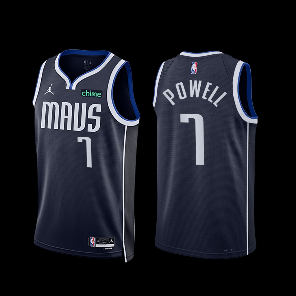 Dallas Mavericks Dwight Powell 2022-23 Statement Edition Jersey Navy Dallas Mavericks Dwight Powell 2022-23 Statement Edition Jersey Navy
