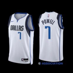 Dallas Mavericks Dwight Powell 2022-23 White Association Edition Jersey