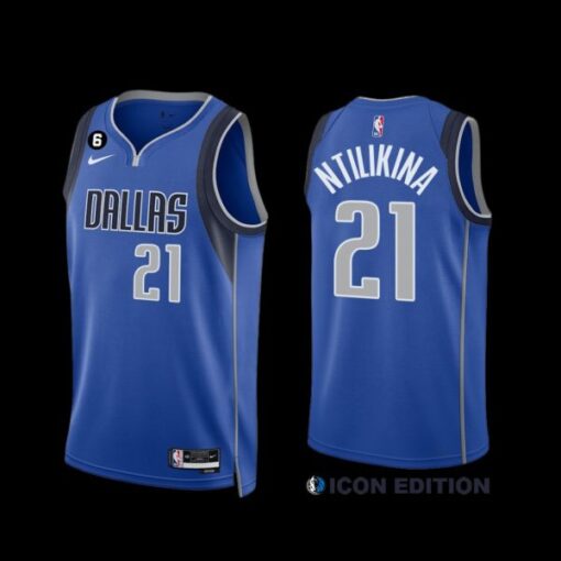 Dallas Mavericks Frank Ntilikina 2022-23 Icon Edition Jersey Royal