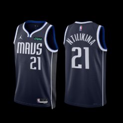 Dallas Mavericks Frank Ntilikina 2022-23 Navy Statement Edition Jersey