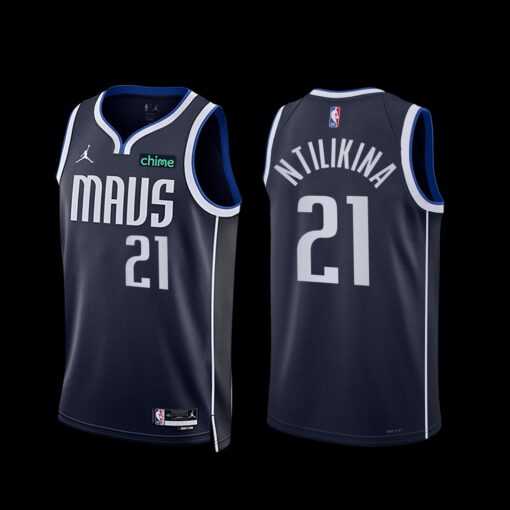 Dallas Mavericks Frank Ntilikina 2022-23 Navy Statement Edition Jersey