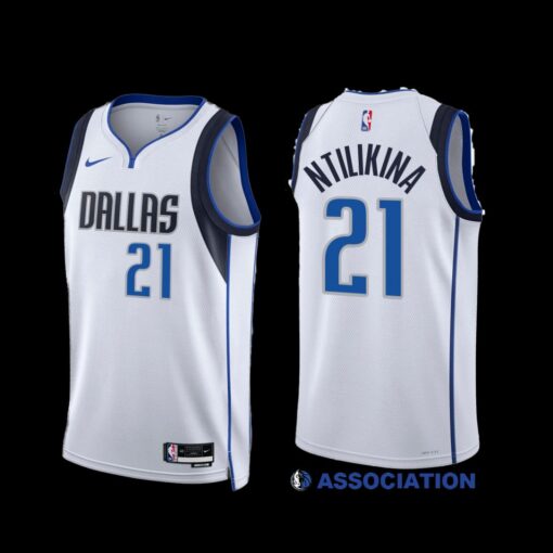 Dallas Mavericks Frank Ntilikina 2022-23 White Association Edition Jersey