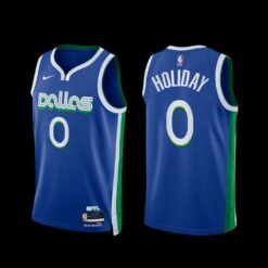 Dallas Mavericks Justin Holiday 2022-23 City Edition Jersey Blue