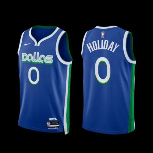 Dallas Mavericks Justin Holiday 2022-23 City Edition Jersey Blue