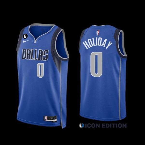 Dallas Mavericks Justin Holiday 2022-23 Icon Edition Jersey Blue Dallas Mavericks Justin Holiday 2022-23 Icon Edition Jersey Blue
