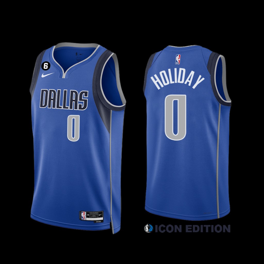 Dallas Mavericks Justin Holiday 2022-23 Icon Edition Jersey Blue Dallas Mavericks Justin Holiday 2022-23 Icon Edition Jersey Blue