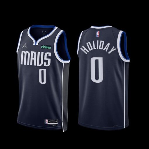 Dallas Mavericks Justin Holiday 2022-23 Statement Edition Jersey Navy