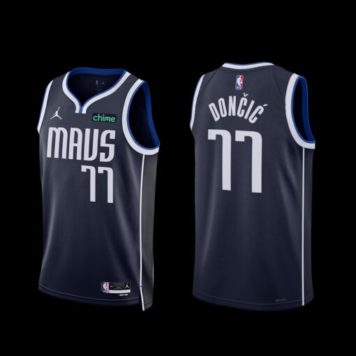 Dallas Mavericks Luka Doncic 2022-23 Statement Edition Jersey Navy