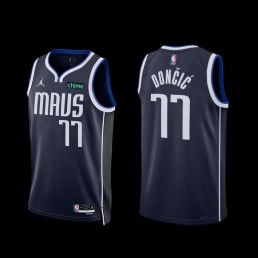 Dallas Mavericks Luka Doncic 2022-23 Statement Edition Jersey Navy