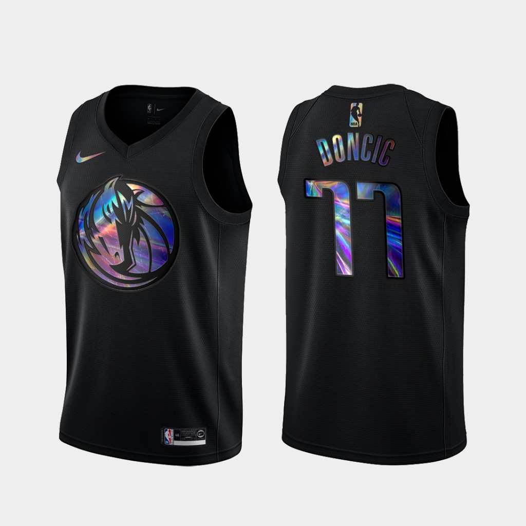 Dallas Mavericks Luka Doncic Black Iridescent Holographic Dallas Mavericks Luka Doncic Black Iridescent Holographic