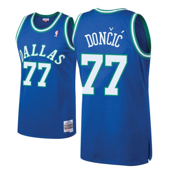 Dallas Mavericks Luka Doncic Blue Throwback Jersey Dallas Mavericks Luka Doncic Blue Throwback Jersey