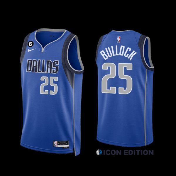 Dallas Mavericks Reggie Bullock 2022-23 Icon Edition Jersey Royal Dallas Mavericks Reggie Bullock 2022-23 Icon Edition Jersey Royal
