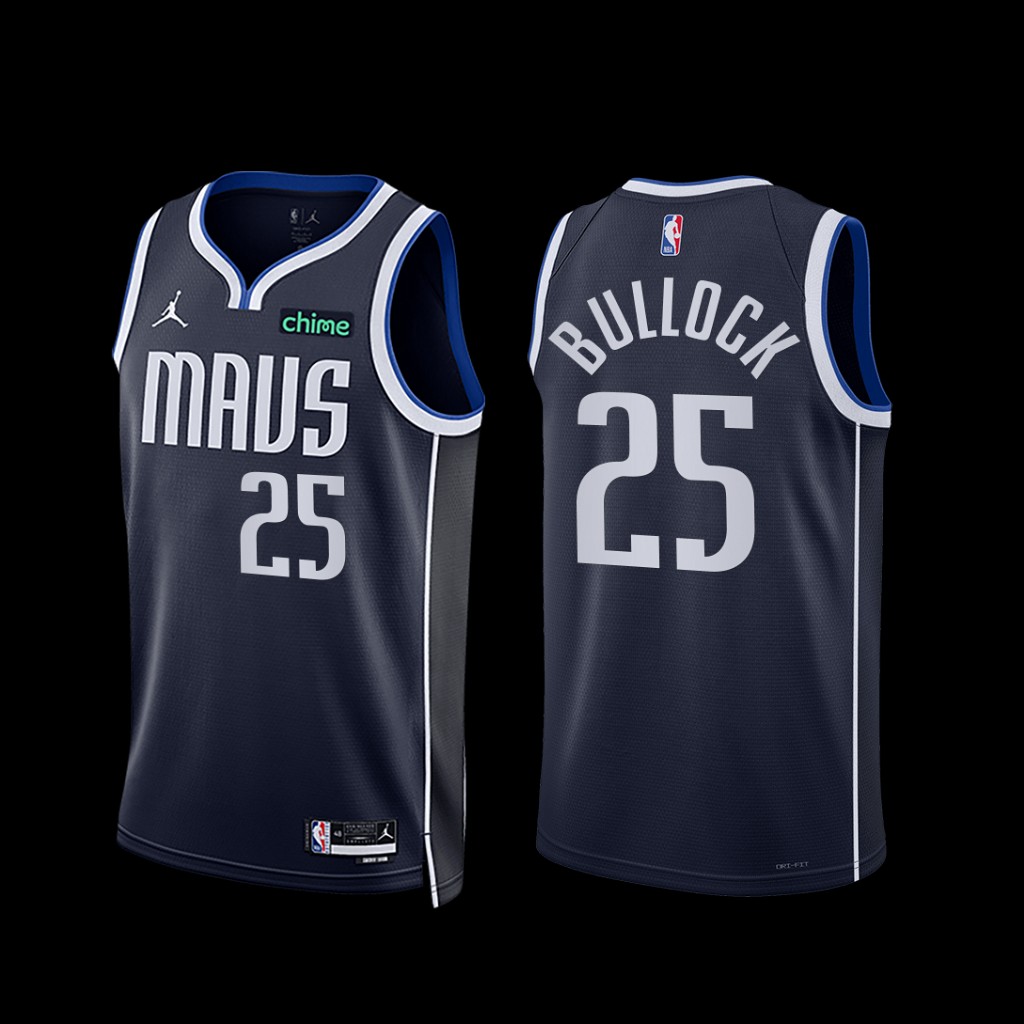 Dallas Mavericks Reggie Bullock 2022-23 Statement Edition Jersey Navy Dallas Mavericks Reggie Bullock 2022-23 Statement Edition Jersey Navy