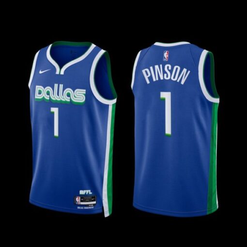 Dallas Mavericks Theo Pinson 2022-23 City Edition Jersey Blue