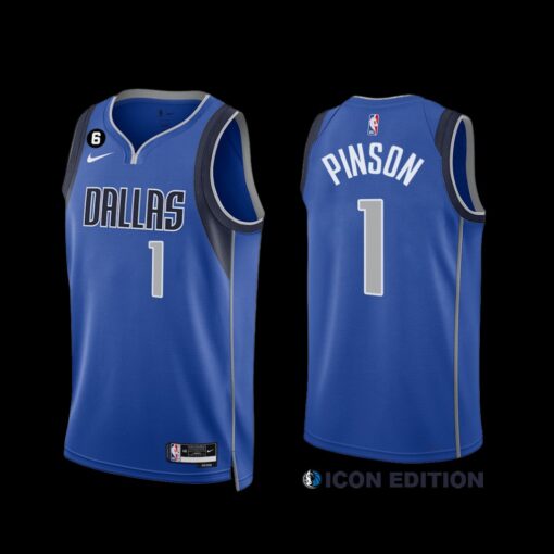 Dallas Mavericks Theo Pinson 2022-23 Icon Edition Jersey Royal