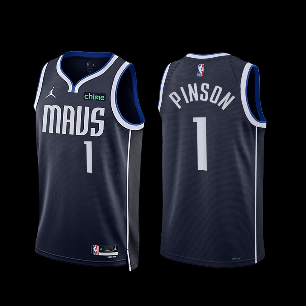 Dallas Mavericks Theo Pinson 2022-23 Navy Statement Edition Jersey Dallas Mavericks Theo Pinson 2022-23 Navy Statement Edition Jersey