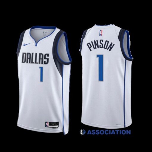 Dallas Mavericks Theo Pinson 2022-23 White Association Edition Jersey