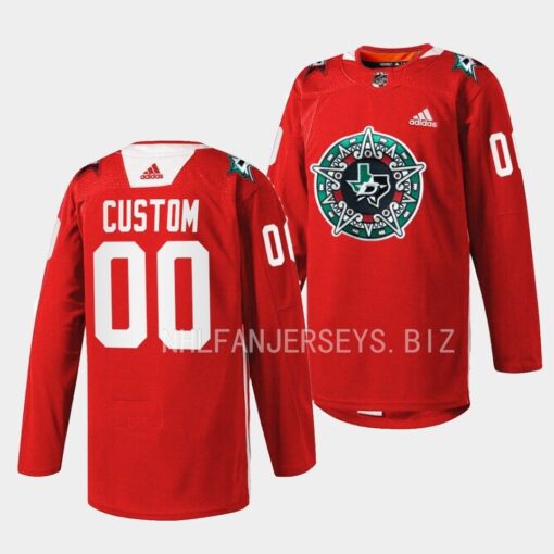 Dallas Stars Custom 2023 Noche Mexicana Red Jersey