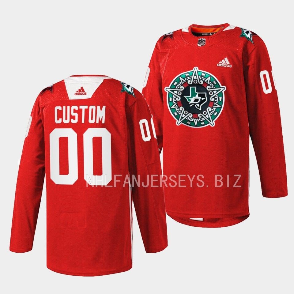 Dallas Stars Custom 2023 Noche Mexicana Red Jersey Dallas Stars Custom 2023 Noche Mexicana Red Jersey
